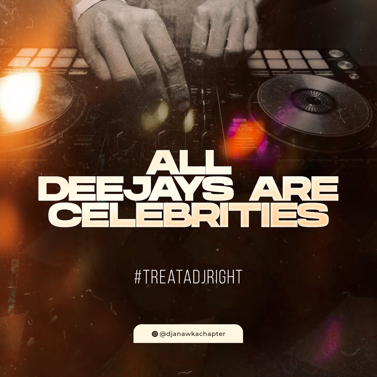 djhotjerry's tweet photo. Respect our Craft, Treat a Dj right, Event planners, vendors, Artist, and all, please always respect your DJ. #treatadjright #djan #dj #gooddj https://t.co/Za4NRN0MFG
