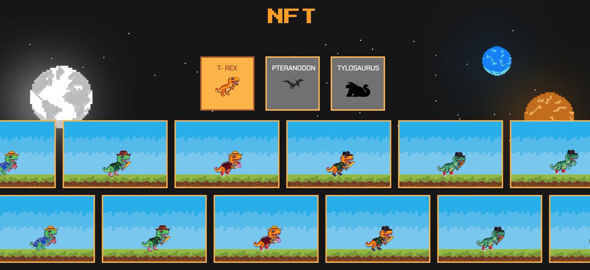 DinoSuiNFT's tweet photo. What type of Dino do you want to get? 
- T-rex? 
- Pteranodon?
- Tylosaurus? 
Check it out here: https://t.co/sngBEkxMdQ
Drop your favourite Dino below 👇 https://t.co/pL4g2IDoJH