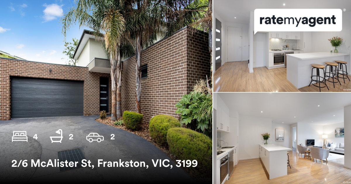 SamHartrick's tweet photo. 🛌 4 🛀 2 🚘 2
📍 2/6 McAlister St, Frankston, VIC, 3199

My latest sale on #RateMyAgent.

https://t.co/e3e40pgrFS

...
#ratemyagent #realestate https://t.co/A574FpjJbR