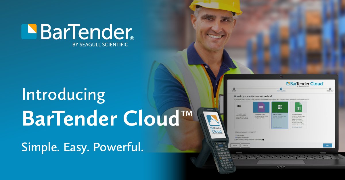 SeagullSci's tweet photo. Reduce your IT Infrastructure needs and costs with BarTender Cloud. The new SaaS labeling solution eliminates you having to install or manage on-premises software – no printer driver management required! https://t.co/2qbIiE1iFx.
#BarTenderCloud #labelingsolutions #labelprinting https://t.co/tagjH70zRx