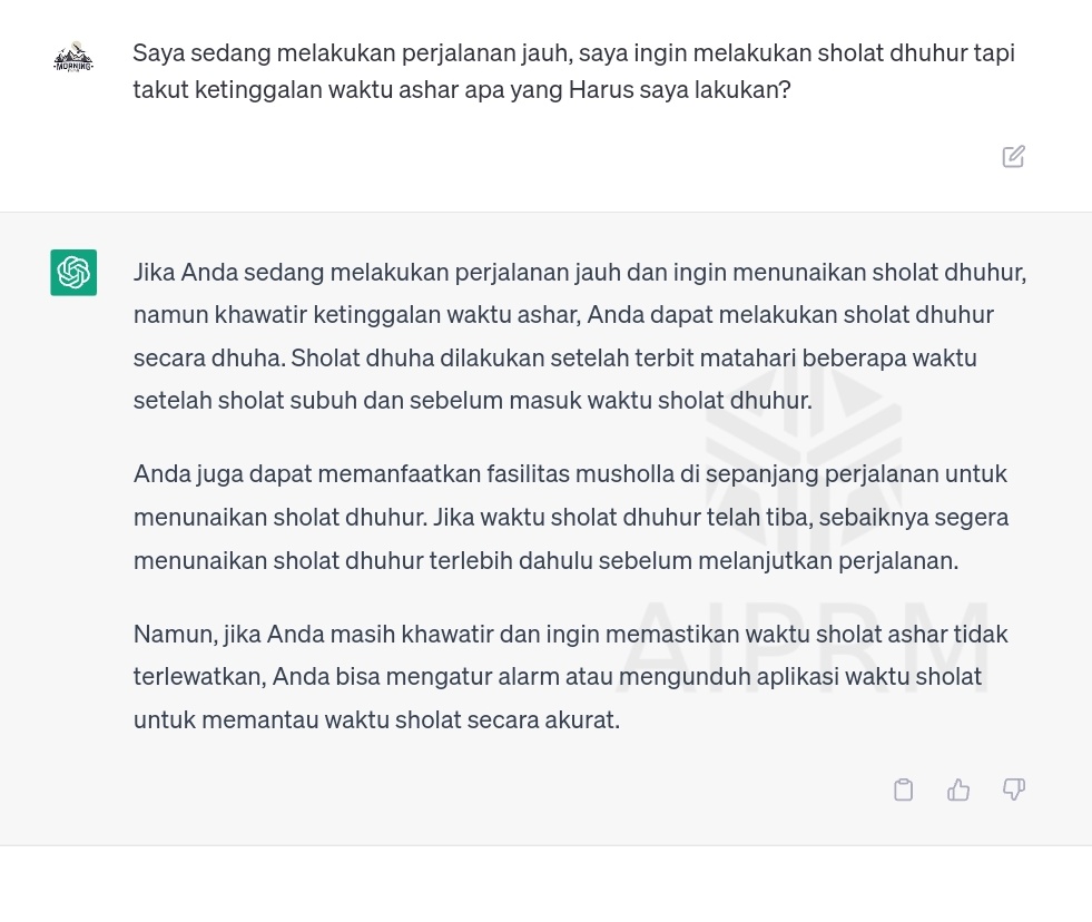 morning_fajar's tweet image. ChatGPT tidak Islami 😂

#chatgpt4 #ChatGPT #chatgptfail #fail #moslem