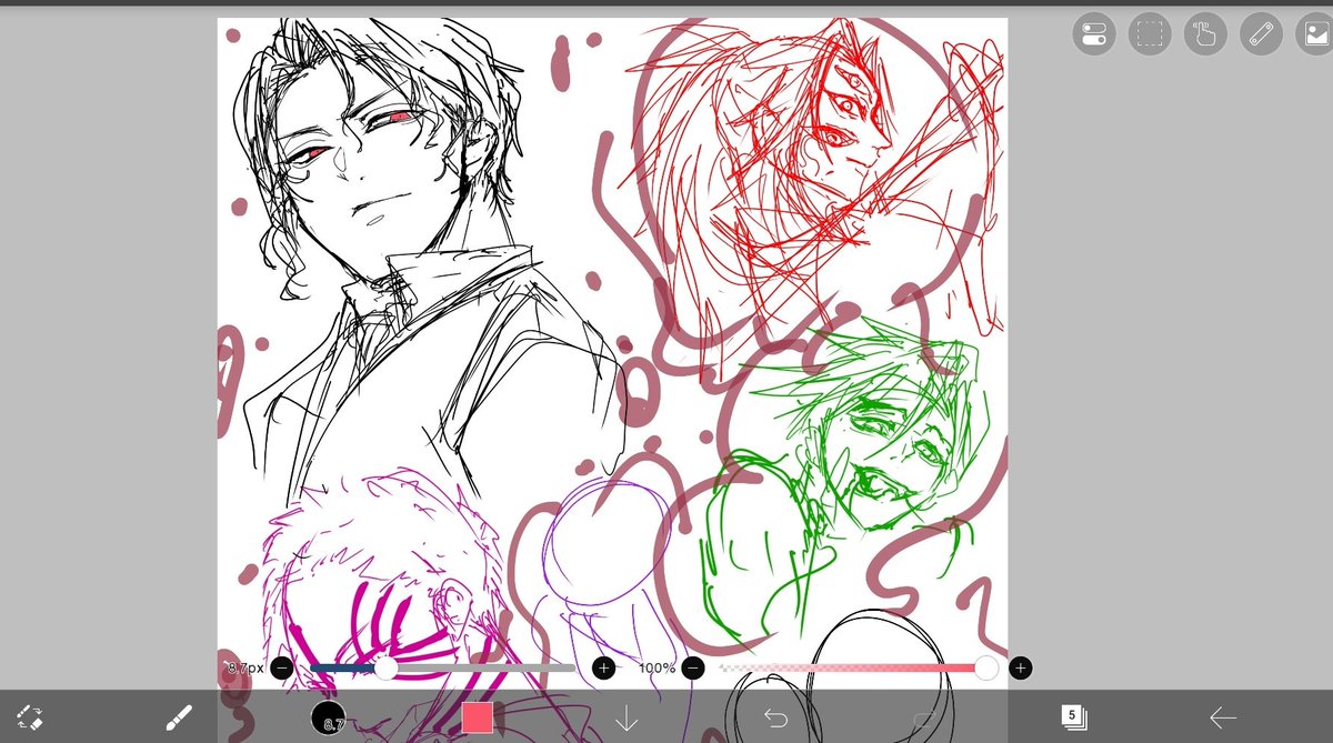 1番描きたいところだけちゃんと描くラフ😂 