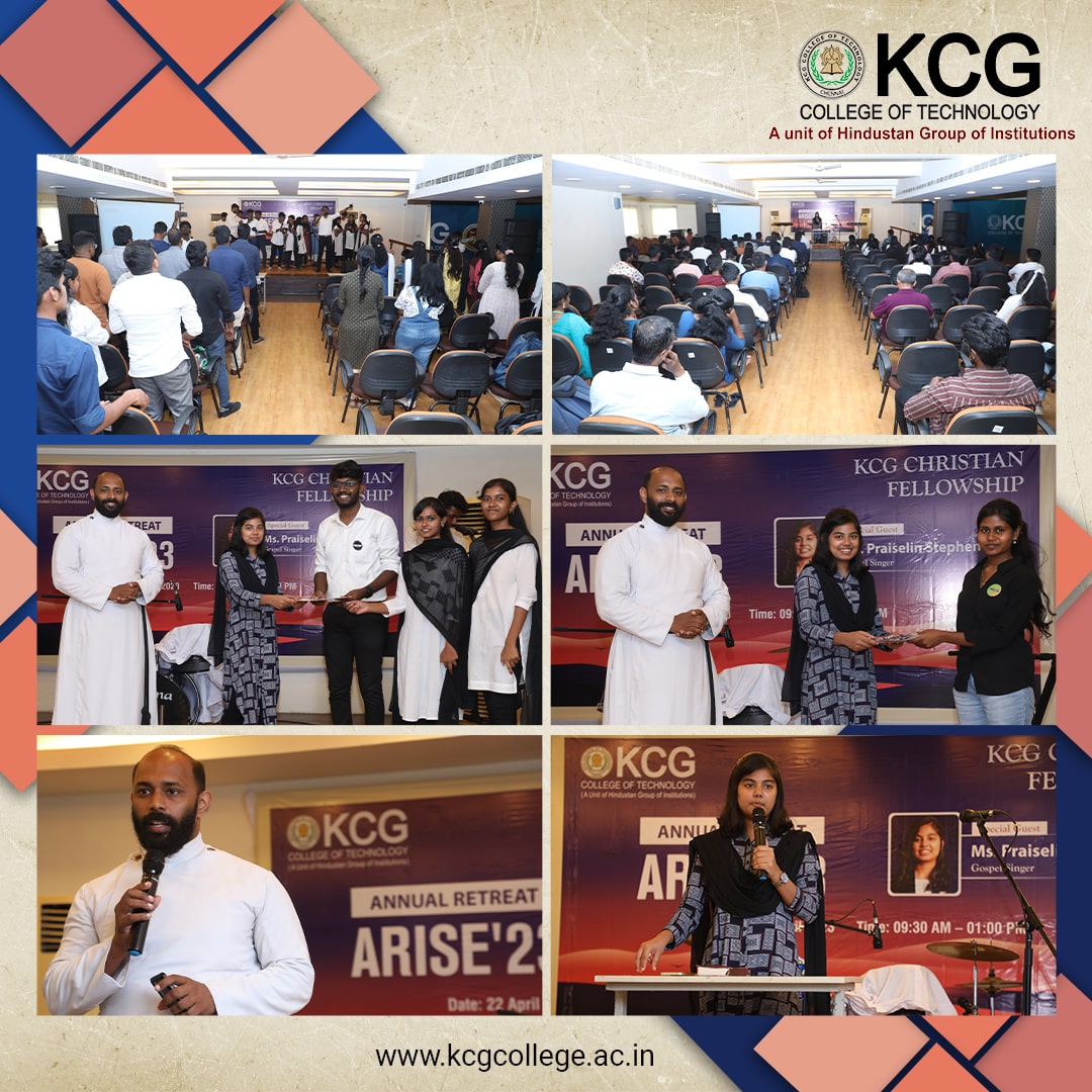 KCGtechnology's tweet photo. KCG Christian Fellowship celebrated their Annual Retreat Arise '23 on 22nd April 2023. Ms. Praiselin Stephen, a renowned Gospel singer from Coimbatore, was the Special Guest for the retreat.
#KCGcollege #lentenretreat #spiritualretreat #lentenseason #spiritualretreats #Arise23 https://t.co/poGYsZKvQu