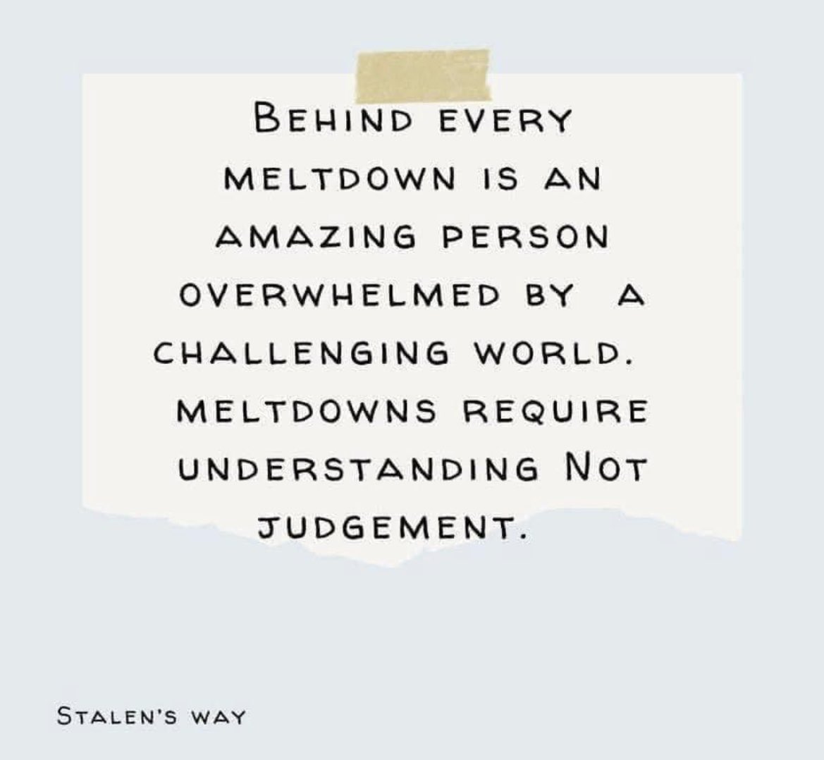 martinimarie's tweet image. #SupportDontPunish #LookBeyondTheBehaviour #BehaviourIsCommunication #SensoryOverload  #Anxiety #SensoryRegulation ⬇️⬇️
Pic credit Stalen’s Way