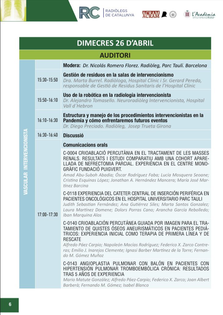 VirTauli's tweet photo. Torna el congrés nacional de Radiòlegs de Catalunya!
Dels dies 26-28 d’abril, no us ho perdeu! ✨⚡️
#radiolegscatalunya #Sustainability @Radiolegs_CAT @SERVEISoc @SERAM_RX @residentesSERAM https://t.co/Wsg2thV3Wb