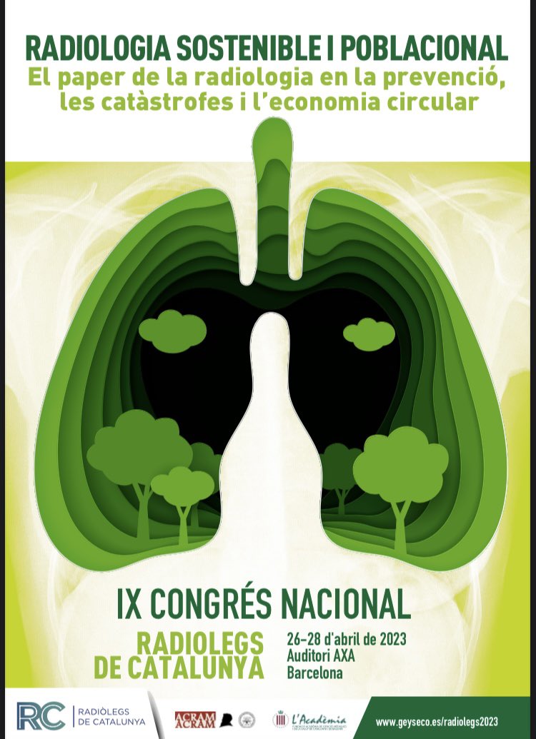 VirTauli's tweet photo. Torna el congrés nacional de Radiòlegs de Catalunya!
Dels dies 26-28 d’abril, no us ho perdeu! ✨⚡️
#radiolegscatalunya #Sustainability @Radiolegs_CAT @SERVEISoc @SERAM_RX @residentesSERAM https://t.co/Wsg2thV3Wb