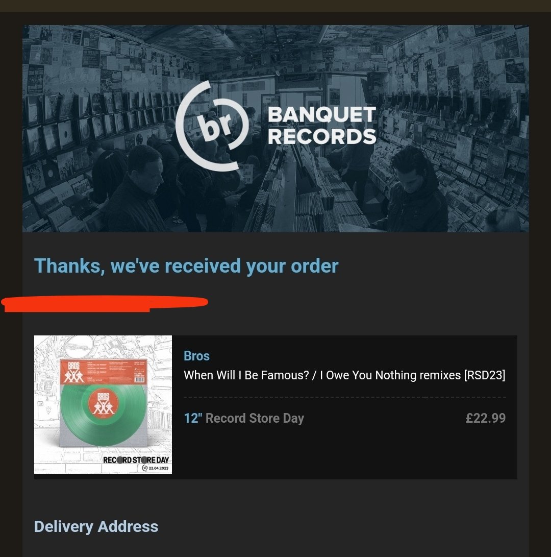 @BanquetRecords @BanquetRSDfeed J'ai réussi à commander mon précieux hier a 20h malgré que le site été a moitié HS 🤩🤩