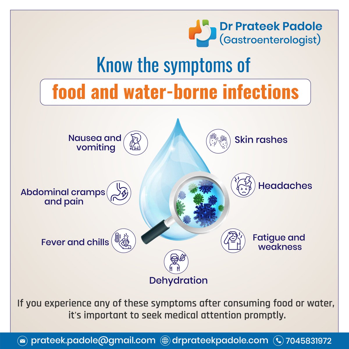 DrprateekP's tweet photo. Do you know the symptoms of food and water-borne infections?

#FoodSafety
#WaterSafety
#FoodborneIllness
#WaterborneIllness
#SafeDrinkingWater
#SymptomsAwareness
#PreventiveMeasures
#HygieneAwareness
#HealthyEating
#CleanWater
#GastrointestinalInfections
#FoodPoisoning https://t.co/ny9SgLzPby