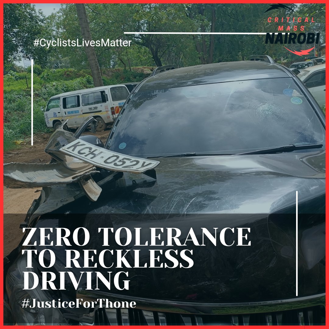 CriticalMassNbi's tweet photo. Reckless driving is one of the leading causes of road fatalities on Kenyan roads and we had enough of it! 
22nd of April, 22year old Willis Thone Oluoch was casually riding his bike along James Gichuru road in Lavington where he tragically met his demise. @DCI_Kenya @ntsa_kenya https://t.co/7UXMJObyXY