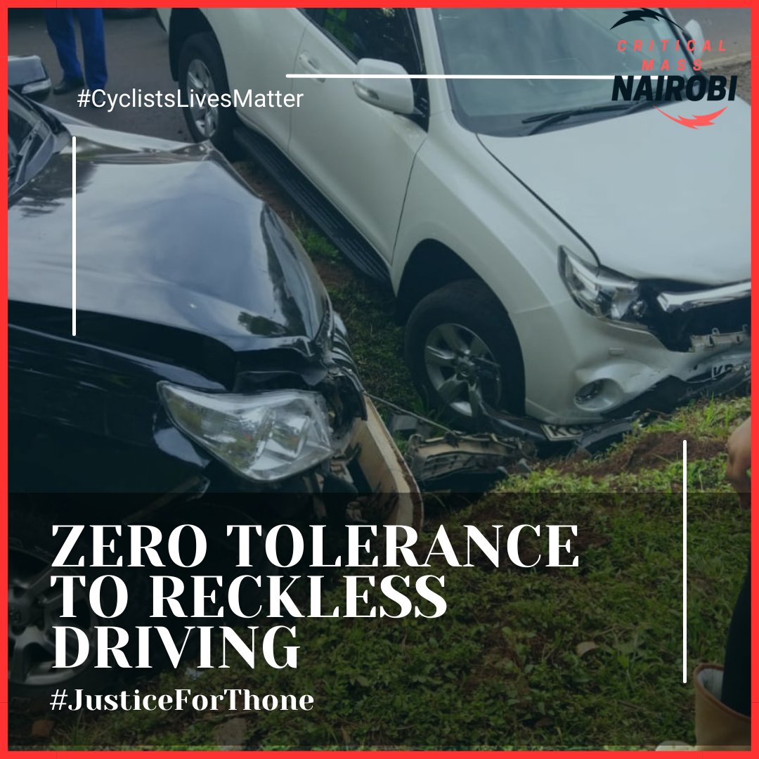 CriticalMassNbi's tweet photo. Black prado was recklessly over speeding and over taking other cars. The black prado knocked Willis, losing control then ramming into another vehicle, a white Prado. The driver and occupants of the black Prado then took off leaving Willi's deceased body laying in a ditch! 😡 https://t.co/1p3mwBKC5R