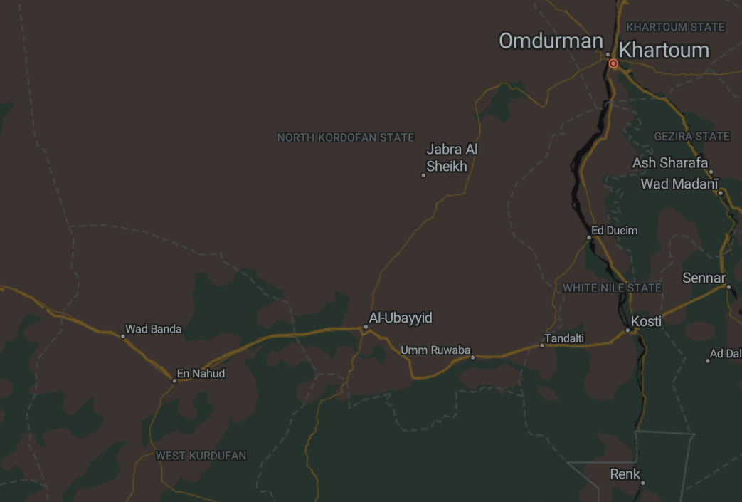 فجر اليوم ارتال من ميلشيا الدعم السريع قادمة من شمال كردفان وغرب كردفان.   قوة تقدر بأكثر من 100 سيارة متحركة من ام كدادة بطريق الإنقاذ الغربي ، قوة متجهة نحو الخرطوم بطريق ود بندة النهود  ستصل عن طريق الخوي او الطريق الترابي، قوة ثالثة من أم عردة تسأل عن طريق كوستي.