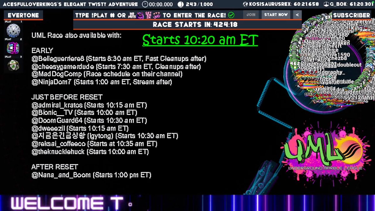 marbleevents8's tweet photo. 2⃣5⃣⏹️4⃣⏹️2⃣0⃣2⃣3⃣
#BigLoadUML #B4 reset:
@LGYTONG
@Belleguerriere8
@Admiral_Kratos
@kajira_pet
@BionicTTV
@CamWOW_GoldenX
Cheesygamerdude
Doomguard64
Reksai_Coffeeco
@geez3r71
MadDogComp
Theknucklehuck
Dweeezil
#MarblesOnStream #MarblesFamily @Trendison #MoSCommunity https://t.co/Q5yJkLtWDx