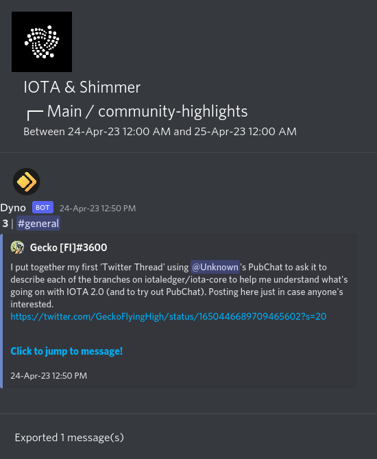 IOTAXTeams's tweet photo. 1/
#IOTA and #Shimmer Discord #community highlights.
🌐 Learn more and join the discussion https://t.co/USN5qQtgEN. https://t.co/xjMuKTyGoE