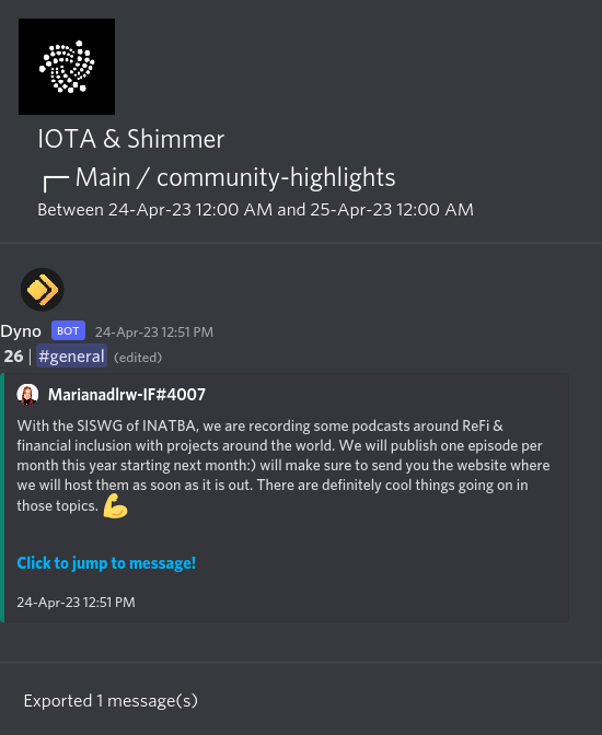 IOTAXTeams's tweet photo. 1/
#IOTA and #Shimmer Discord #community highlights.
🌐 Learn more and join the discussion https://t.co/USN5qQtgEN. https://t.co/xjMuKTyGoE