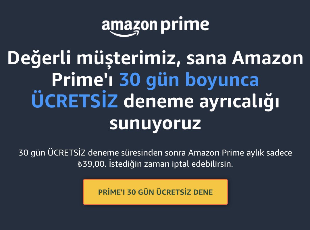 Son kale de yıkıldı… Amazon Prime, 7,99₺ olan abonelik ücretini 39,00₺’ye yükseltti.