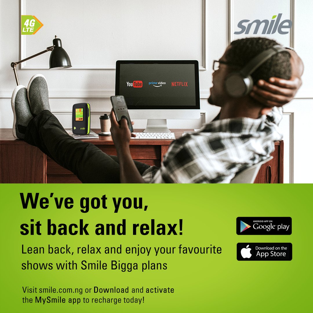 SmileComsNG's tweet image. Bigga plans just got bigger! Enjoy FREE streaming data on YouTube, Netflix, and Amazon Prime Video with select Bigga plans. Click bit.ly/3g9okNI  to recharge #FREEStreaming #Smile #4GLTE #Netflix #YouTube #AmazonPrime