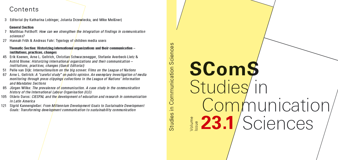 ✨The new SComS issue is out! ✨ The issue includes a Thematic Section on “Historizing international organizations and their communication – Institutions, practices, changes” and two research papers in the General Section. #openaccess 👇👇👇 hope.uzh.ch/scoms/issue/vi…