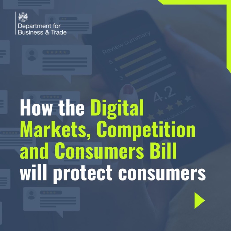 biztradegovuk's tweet photo. 📣 Fake reviews and subscription traps are being stamped out to protect consumer cash online 💷

Here's how the new Digital Markets, Competition and Consumers Bill will help consumers get a better deal 👉 https://t.co/1Yy4KE3kaq