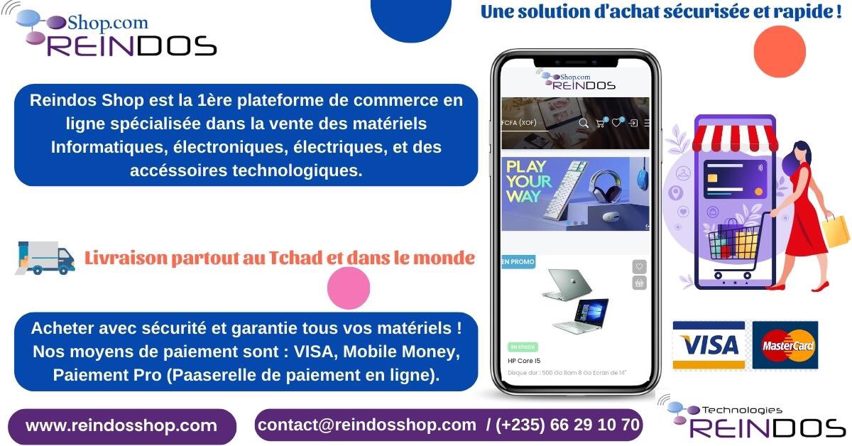 reindostech's tweet photo. Apres l’ouverture de la boutique dans notre espace Tech en octobre 2020, nous sommes ravis de vous faire découvrir aujourd’hui notre site E-commerce https://t.co/fhz9JOLBLE spécialisé ds la vente de matériels informatiques, télécoms,énergies ,qui accompagne ledit Shop.
#Tchad 1/3 https://t.co/HXy1c22EaL