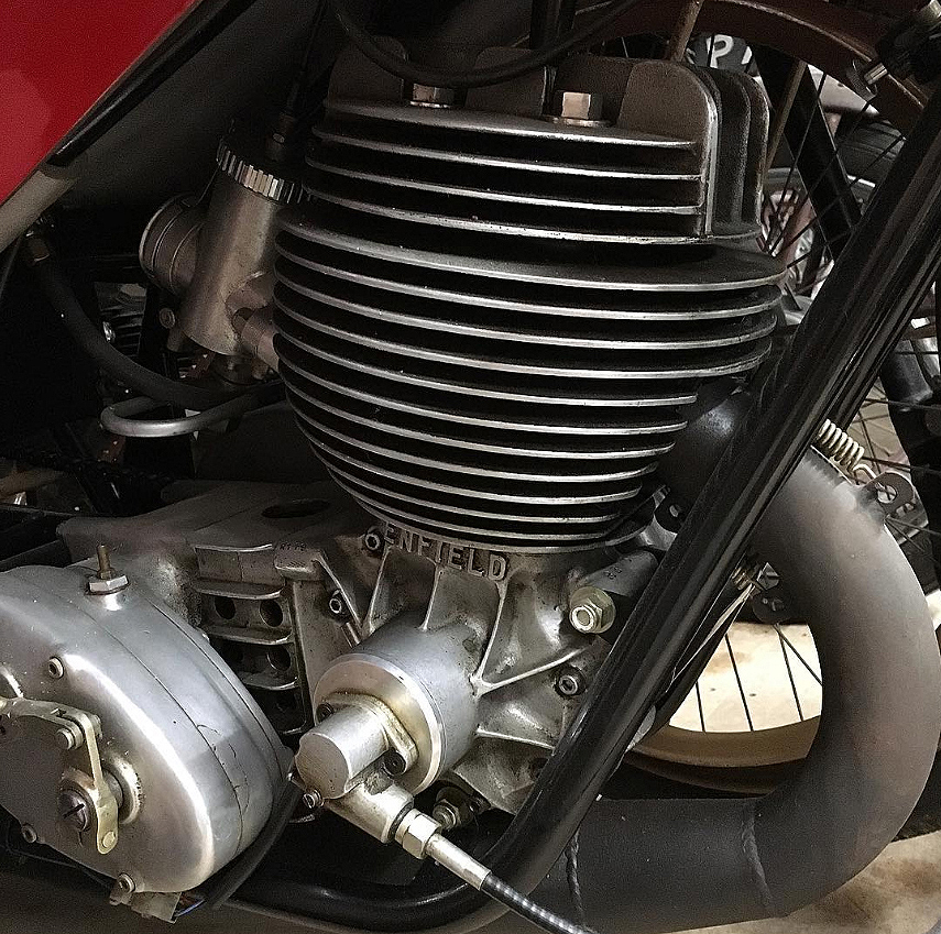 HitchcocksM's tweet photo. Close up of a rare Royal Enfield 250cc GP5 engine. Developed for racing and were very competitive back in the 1960s. #royalenfield #enfield #bullet #race #racer #2stroke #classic #classicbike #vintage #motorcycle #england #gp5 #competition #trackday #speed #racingmotorcycle #250s https://t.co/8v0gCHLnFh