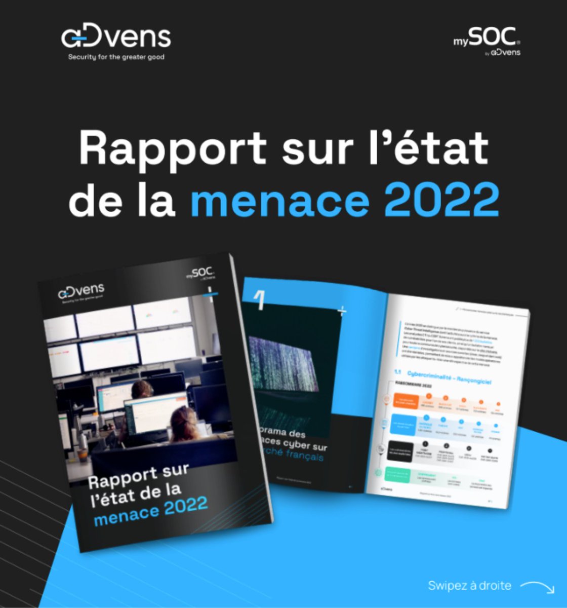 advens's tweet photo. Retrouvez dans notre rapport annuel sur l'état de la menace #cyber 2022 : 

- Les #vulnérabilités les plus exploitées,
- Les tactiques de compromissions les plus employées,
- Les bonnes pratiques à mettre en place en 2023   C’est par ici 👉🏻 https://t.co/4zXku7rpVY

#CERT https://t.co/uw1M4dvTz7