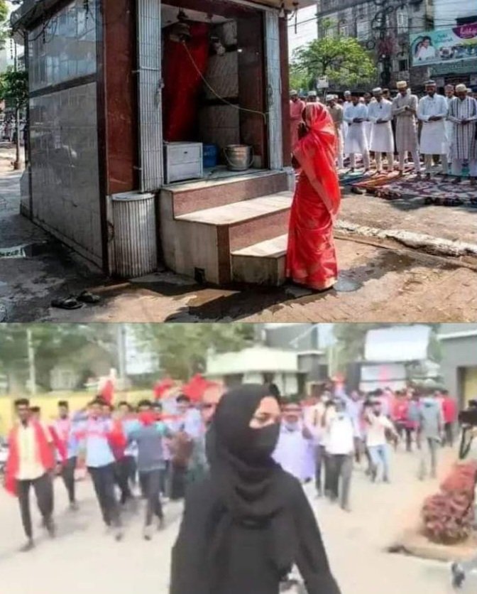 MoAliQuraishi2's tweet image. 1  तस्वीर में एक हिन्दू महिला अकेली और #मुसलमानों की भीड़, 
2  तस्वीर में एक मुस्लिम लड़की अकेली और #भगव भीड़,
फर्क़ पता चल रहा होगा कि कौन सी भीड़ क्या कर रही है,
 किस भीड़ में महिला या लड़की सुरक्षित है!!