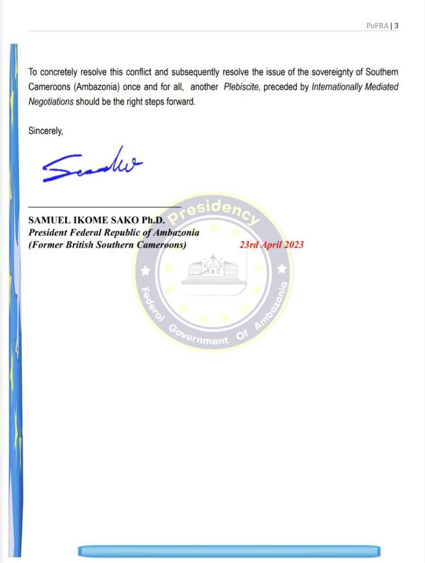 pabiedu1's tweet photo. A referendum is not the soln for #SouthernCameroons/#Ambazonia nor for the #UkraineWar 
@SenatorRisch @SenatorMenendez 
@SenatorCardin  @TiborPNagyJr 
@JMeservey 
@ChrisCoons  
@SenMarkey 
@ChrisVanHollen @SwissMFA 
@SecBlinken @StateDept See position statement on referendum👇🏽🚨 https://t.co/FtmcJqLd44
