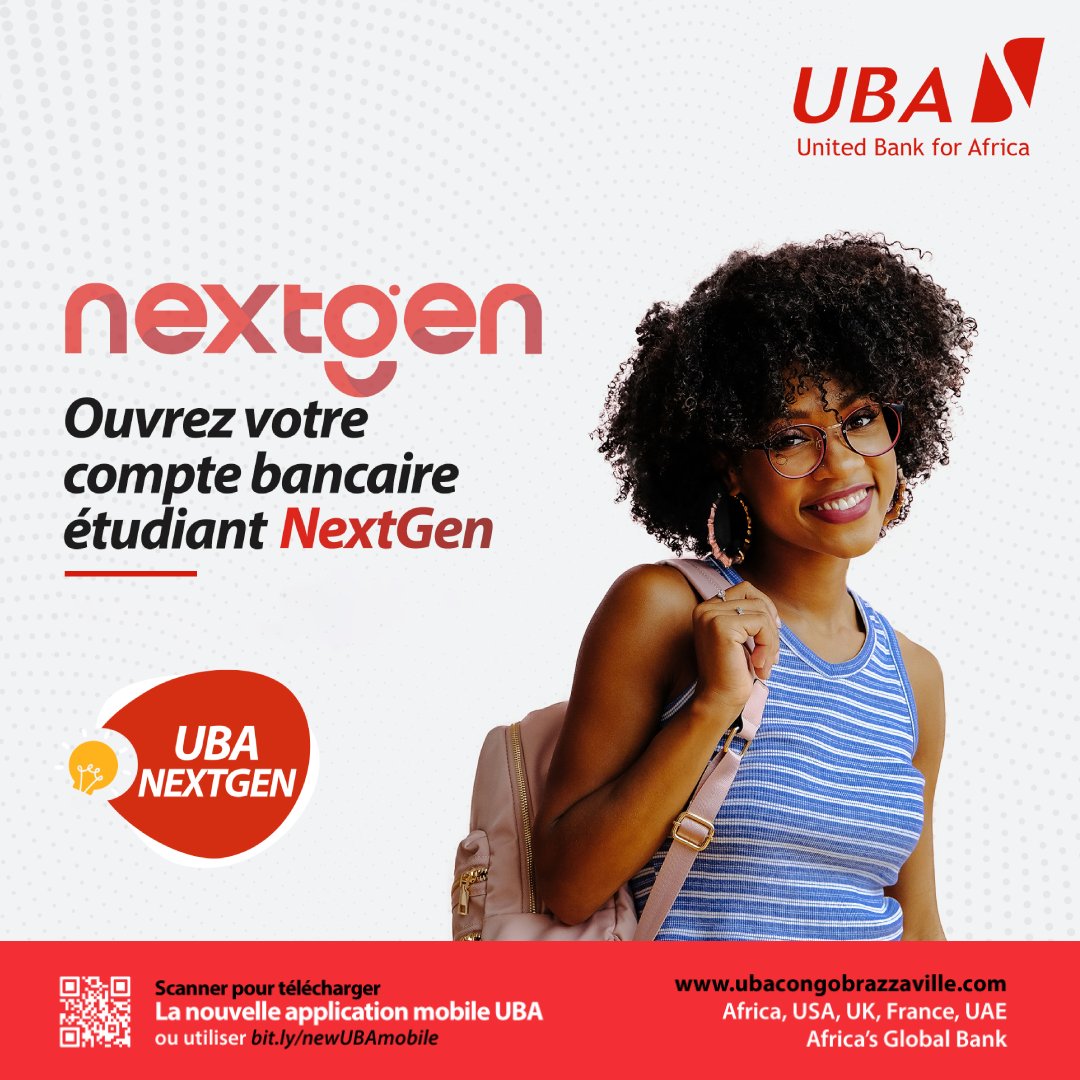 UBACongo's tweet photo. VOUS ÊTES LA #NEXTGEN 🚀 / Ouvrez un compte d'épargne étudiant dans l'agence UBA la plus proche et adoptez un meilleur style de vie.
Cliquez sur https://t.co/2BmFMmdgH9 pour nous contacter.
#UBANextGen #CompteBancaire #Epargne #Etudiant #AfricasGlobalBank https://t.co/s1UeM73u02