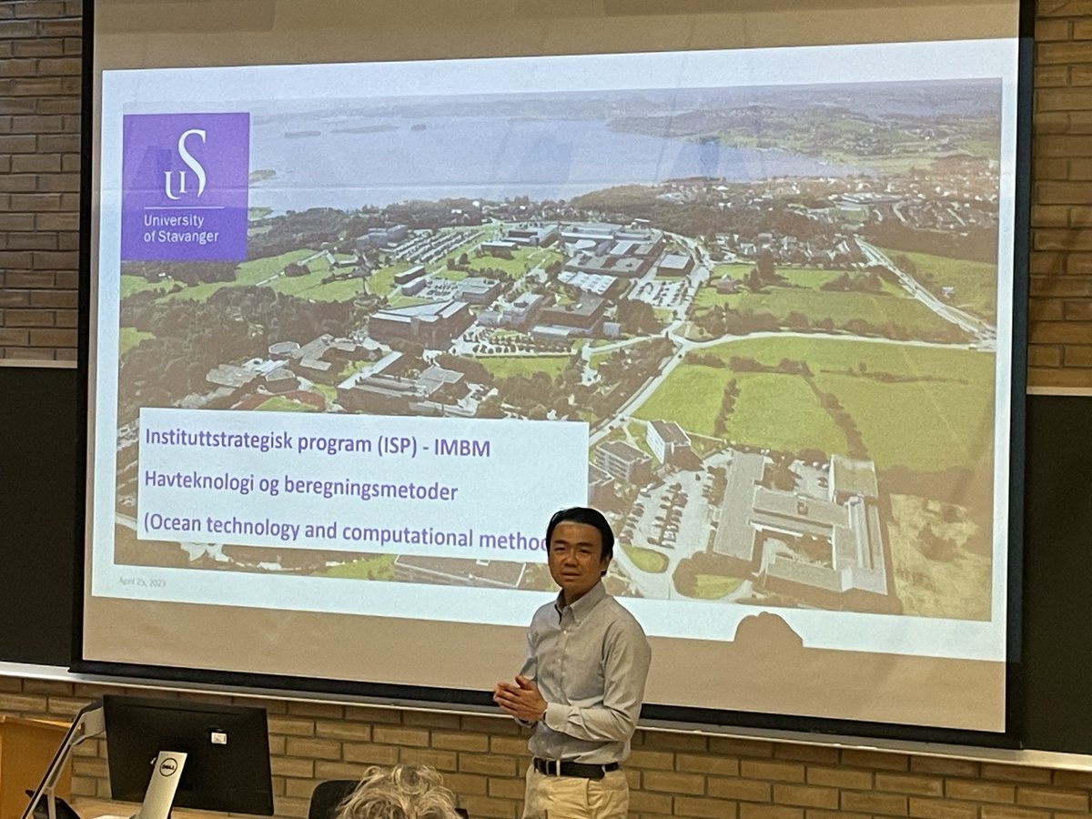 rothkopfAK's tweet photo. Computational #science &amp; engineering focus in Yihan Xing's (#IMBM) talk at our R&amp;D mini-workshop.  International collaborative projects @unistavanger on #ocean technology &amp; numerical methods: offshore #wind, sustainable #aquaculture &amp; subsea technology #CoTech21 @forskningsradet https://t.co/8XsHkirCnO