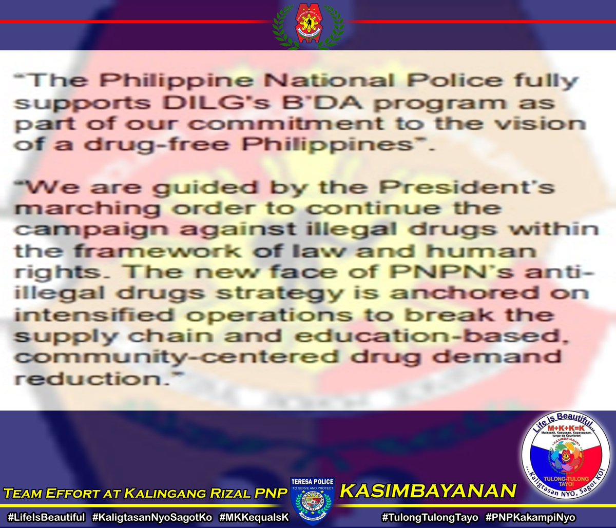 teresa_pnp's tweet photo. #LifeIsBeautiful
#KaligtasanNyoSagotKo
#TulongTulongTayo
#MKKequalsK
#PNPKakampiMo
#WeServeAndProtect
#TeamPNP
#TeamCALABARZON
#teameffort https://t.co/gzNAsck6nP