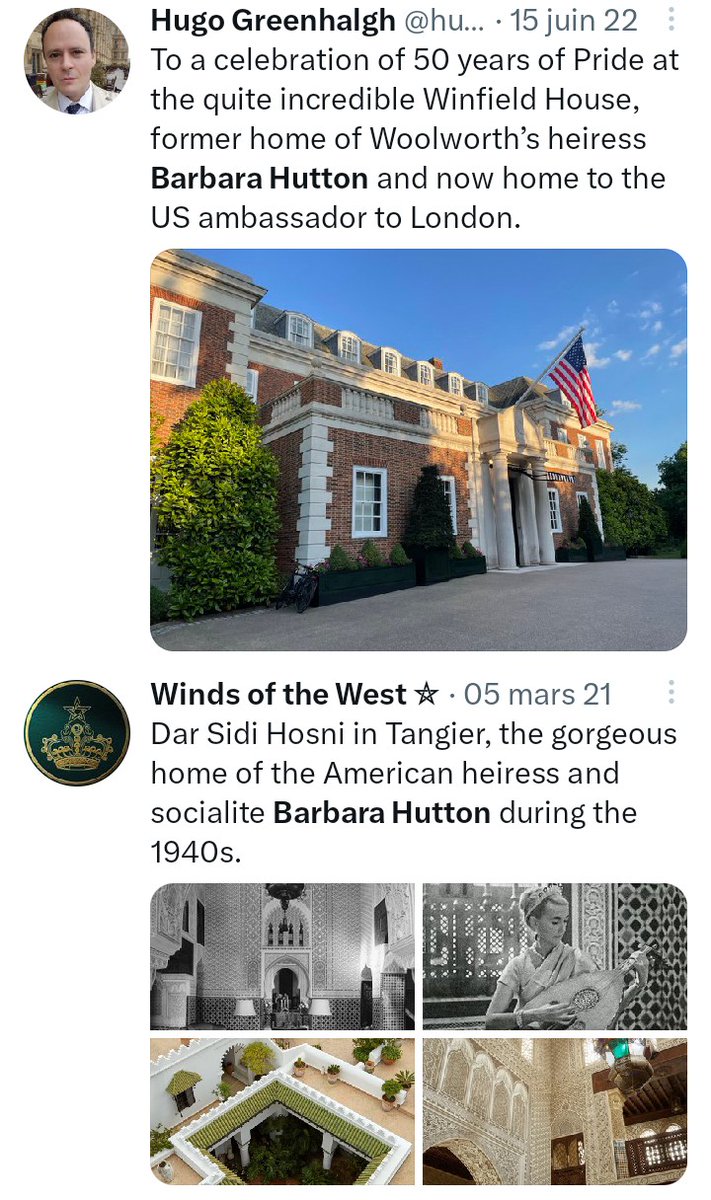 JozDire's tweet photo. @LandlordLinks Drug addict / socialite of all parties #BarbaraHutton was once the richest woman on earth who owned the biggest yacht
From Beverly Hills through Tangier & Paris to London
https://t.co/tyxpswanhV https://t.co/KzjaYIRXTX