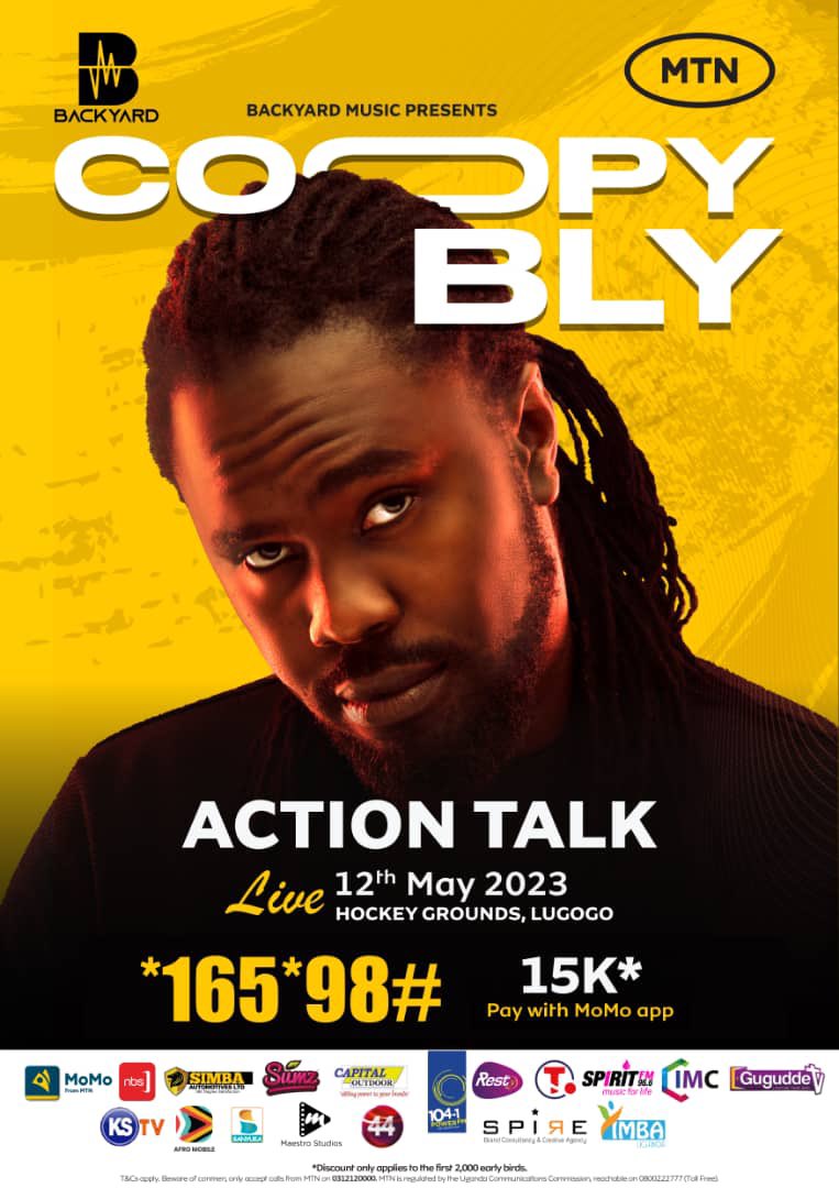 Whether it’s ‘what a love’ or ‘Byatuuse’ that you do want to see <a href="/coopybly/">Coopy Bly</a> perform on the 12th of May while #ActionTalkLive, be assured of a legit live performance. 

Remember to get that ticket today at only 20k from <a href="/Phanerookampala/">Phaneroo</a> or <a href="/watotochurch/">Watoto Church</a> offices #CoopyBlyLive