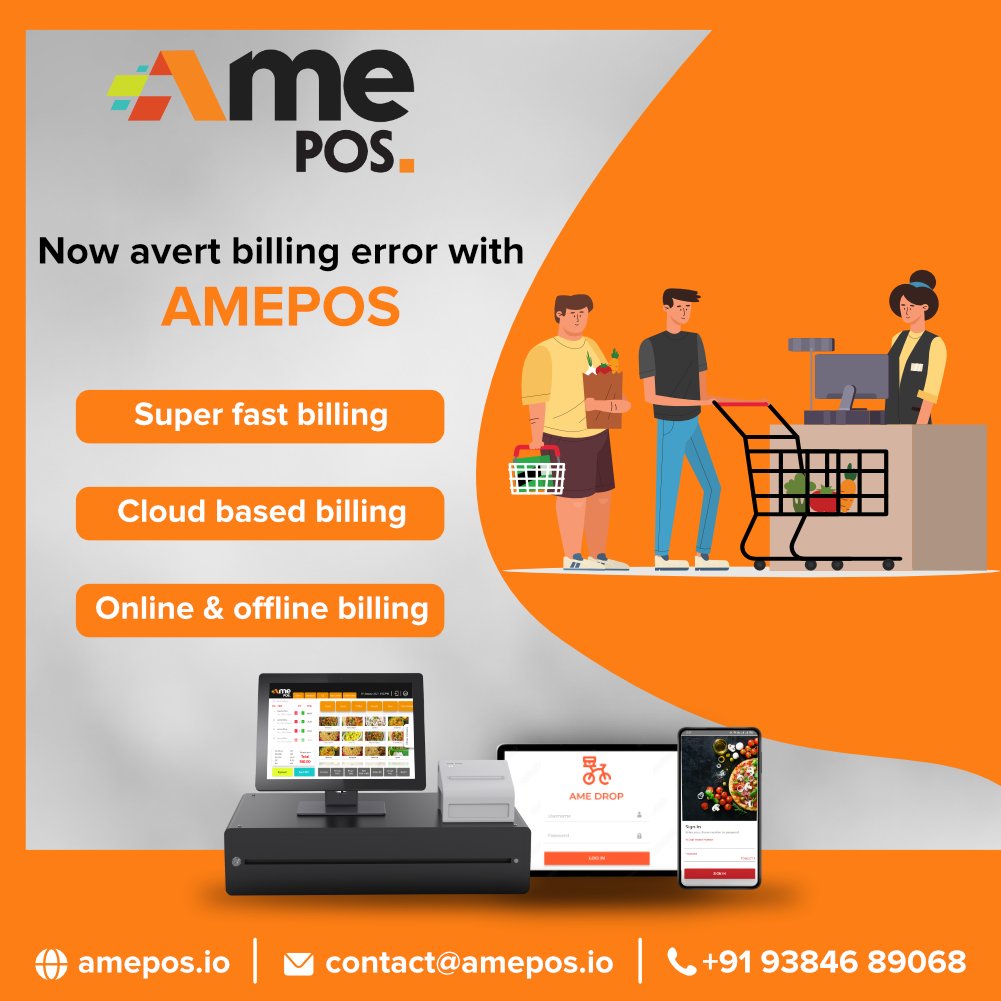 ame_pos's tweet photo. Never get confused about billing as AMEPOS software is here for all customers. Our user-friendly software is easy to use and free from errors.

For more details, kindly visit: https://t.co/RUay7TM1xW

#restaurantowner #pointofsales #pointofsalesystem #pointofsalessystem https://t.co/DzpTamVsx4