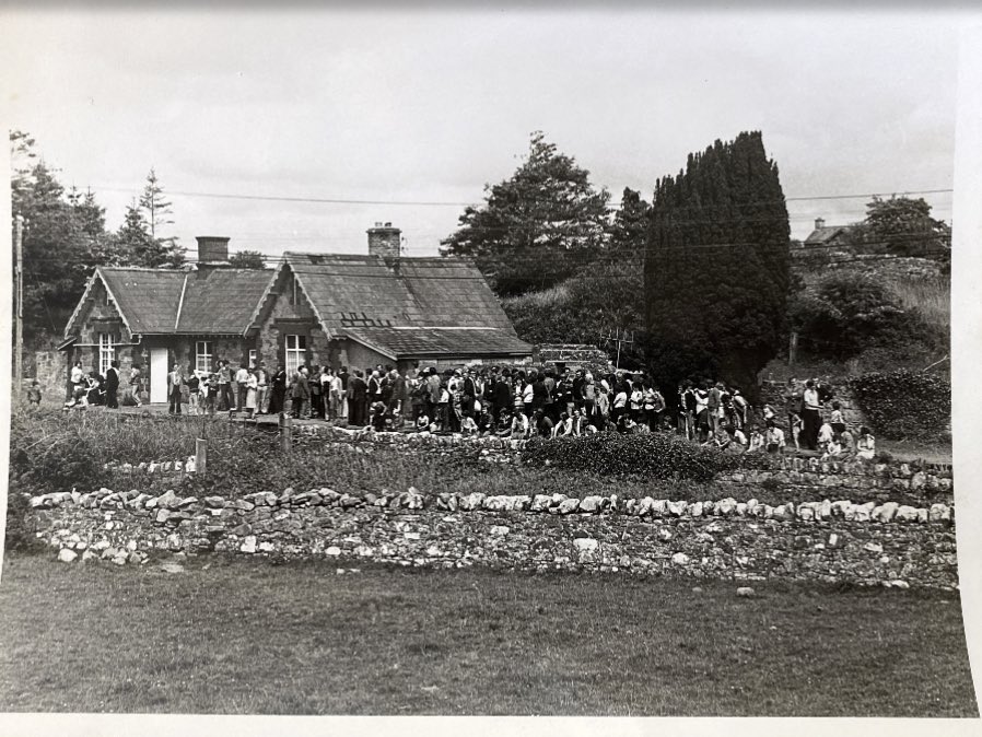 A crowd waits for a train at Cratloe Station - June 
10th 1979 …. ‘Destination unknown’ !? - not exactly - most probably waiting for the train to Semple Stadium Thurles . On that same date Limerick defeated Clare in the Munster Senior Hurling Semi Final by 3-19 to 4-12.