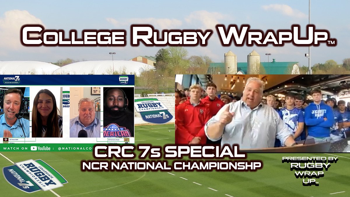 SPECIAL 10-Minute @CollegeRWU: 
#CRC7s Preview w/ @JohnJBroker, @Matt_McCarthy00 ahead of HUGE @NCRrugby College Championship 7s weekend.

#MarchMadness for #Rugby in 3 days! 
With @fpjesuitsrugby & @JHSRugby as studio audience! 
Via @RugbyWrapUp

LINK: rugbywrapup.com/2023/04/colleg…