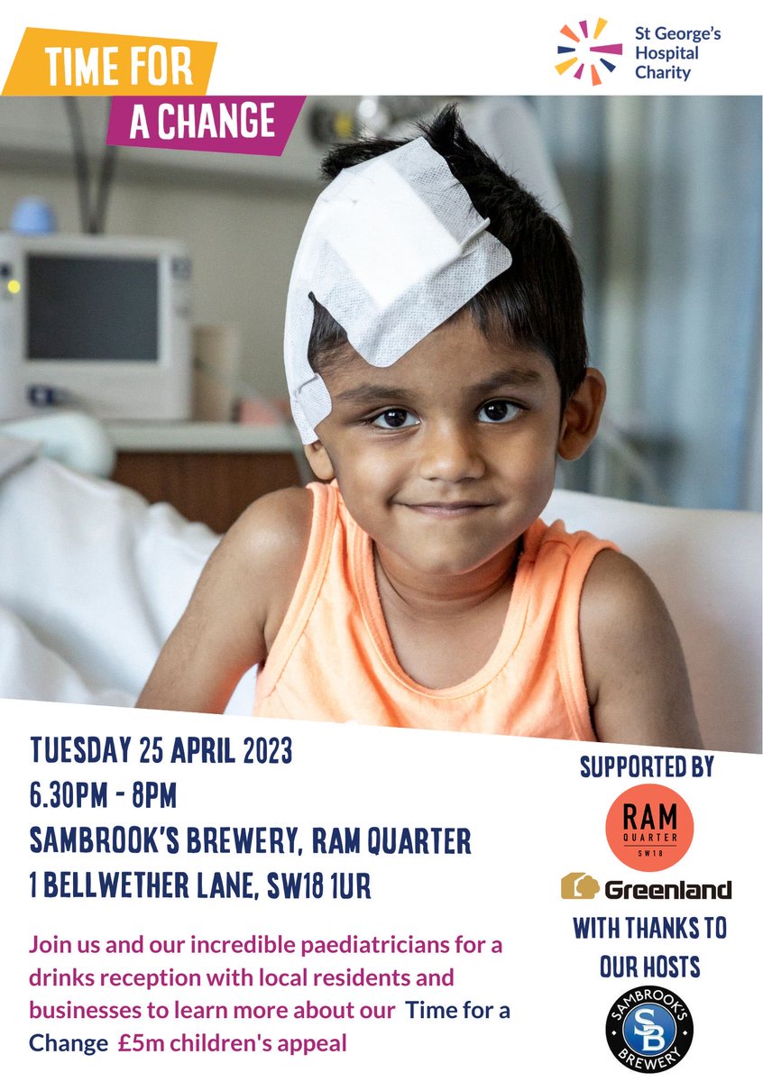 Ram Quarter and St George’s Hospital Charity will host a community networking event tonight (Tue 25 April) at Sambrook’s from 6.30pm. Staff from our local hospital will introduce the hospital’s work and explain how we can all support. Enjoy free Sambrook’s beer! See you there!
