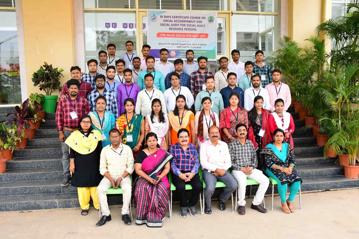 30 days Induction Training on #SocialAccountability & #SocialAudit for 100 newly recruited Block Social Auditors completed on 25.04.2023 at SoA University, Bhubaneswar by OSSAAT.
@PRDeptOdisha