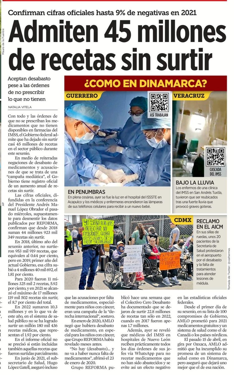 Melissa_Bely's tweet photo. Ahora SÍ le va a dar un "soponcio" a AMLO..

Porque resulta que YA admitieron que han dejado de surtir casi 45 MILLONES de recetas durante este sexenio.

En medio de reiteradas negaciones de desabasto de medicamentos y acusaciones de que se trata de una "campaña mediática", el Gobierno tiene registro oficial de un AUMENTO anual de recetas sin surtir.

👇