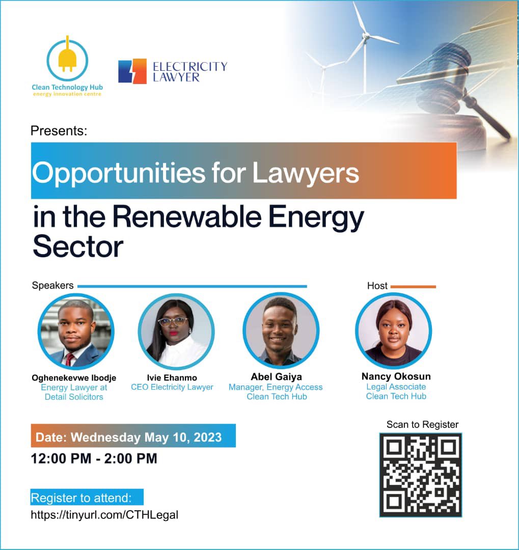 The rise of the renewable energy sector presents unprecedented opportunities for lawyers to leverage their legal skills and expertise. 
Join us and @electricitylawyer  to get you prepared for the opportunities in the clean energy sector. 

Tap to register: tinyurl.com/CTHLegal