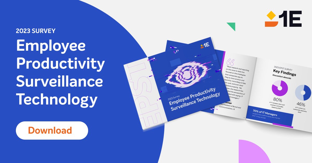 To quote 1E's VP Brand &amp; Comms, <a href="/be3d/">greenleigh.bsky.social</a>, "Employee surveillance is a hot, contentious topic [but] none of the prior research digs into IT worker perspectives"

The focus of our new research report is exactly that. Download it today to learn more: bit.ly/3A8zQmf