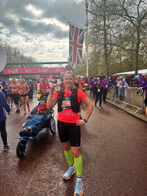 RealDeal's tweet image. I did it ☺️

Feeling proud of myself for training for &amp;amp; completing a marathon with 102 days notice, and so lucky to have an outstanding support squad behind me. 

Shaving 17 minutes off my previous time despite the rain felt nice too. 

#LondonMarathon #WeRunTogether