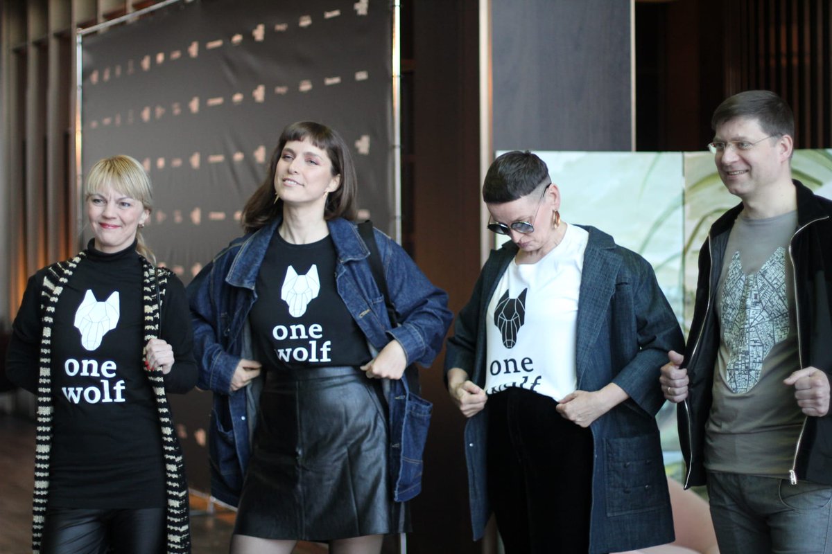 When you find your wolfpack! 🖤 Snap from this year's  Riga Fashion Week, One Wolf show "Denim Retrospect". onewolf.eu