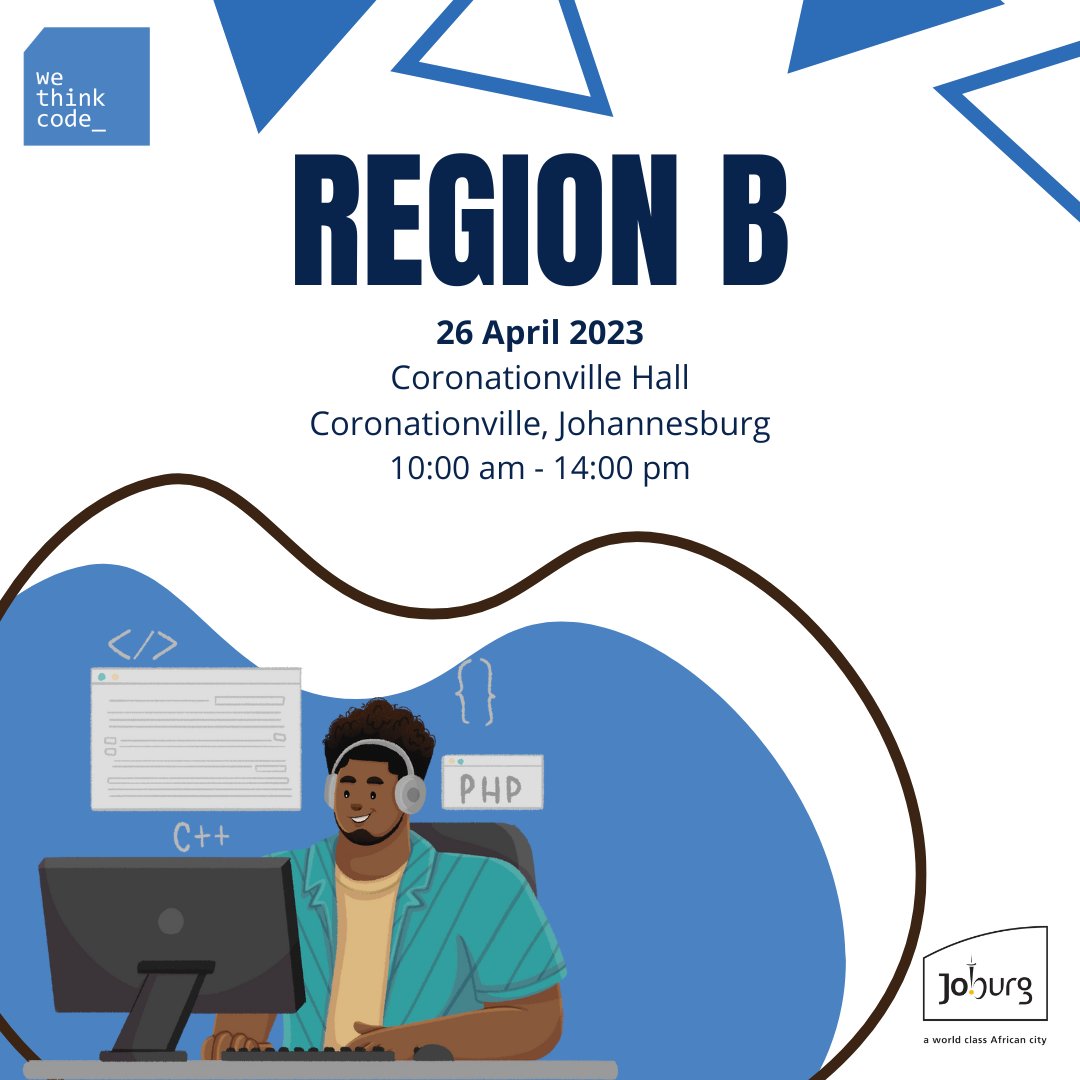 wethinkcode's tweet image. #Coronationville, You're up! Our team and @CityofJoburgZA will be at Coronationville Hall tomorrow to spread awareness of our open applications. Join us tomorrow to find out more about #WeThinkCode!