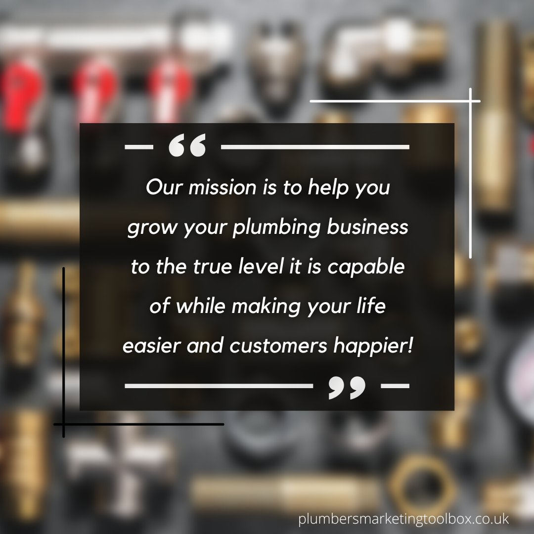 Our mission is to help you grow your plumbing business to the true level it is capable of while making your life easier and customers happier! #plumberslife #plumbersofinstagram #plumbersmarketing  #plumbingmarketing