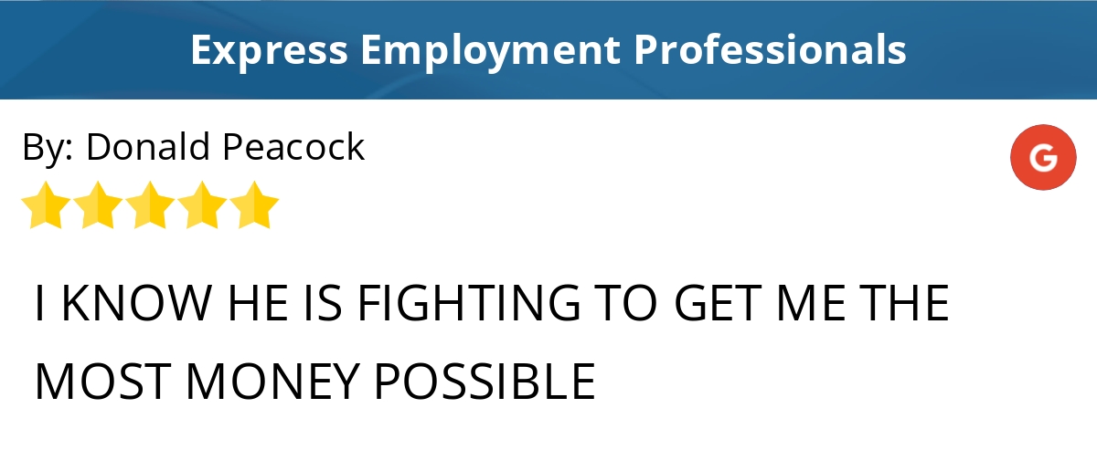 5 Star: donald p. "I KNOW HE IS FIGHTING TO GET ME THE MOST MONEY POSSIBLE" maps.google.com/?cid=130943493…