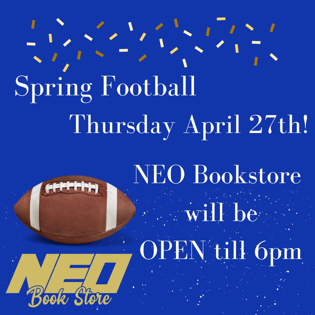 NEOBookstore's tweet photo. NEO Bookstore will be open till 6pm on Thursday!
Stop by and grab some NEO gear!
#gogoneo #neofootball https://t.co/kwTIOCkloC