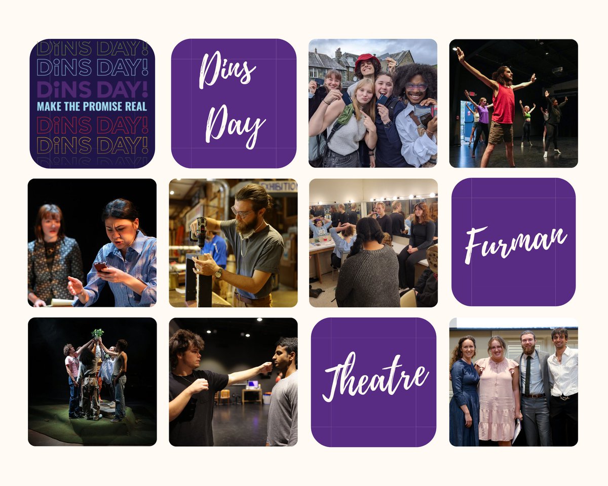IT'S DINS DAY! We're really hoping we can win the challenge for the most number of donors today! That means you can hit up furman.edu/dinsday for whatever amount, and we'll be included in the challenge!

#Furman #FurmanTheatre #DinsDay #LDOC