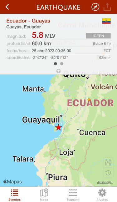 hace 6 h #terremoto 5.8 en Guayas, Ecuador, 60.0km, 00:36 ECT (IGEPN) earthquake.app/m/?e_id=igepn.…