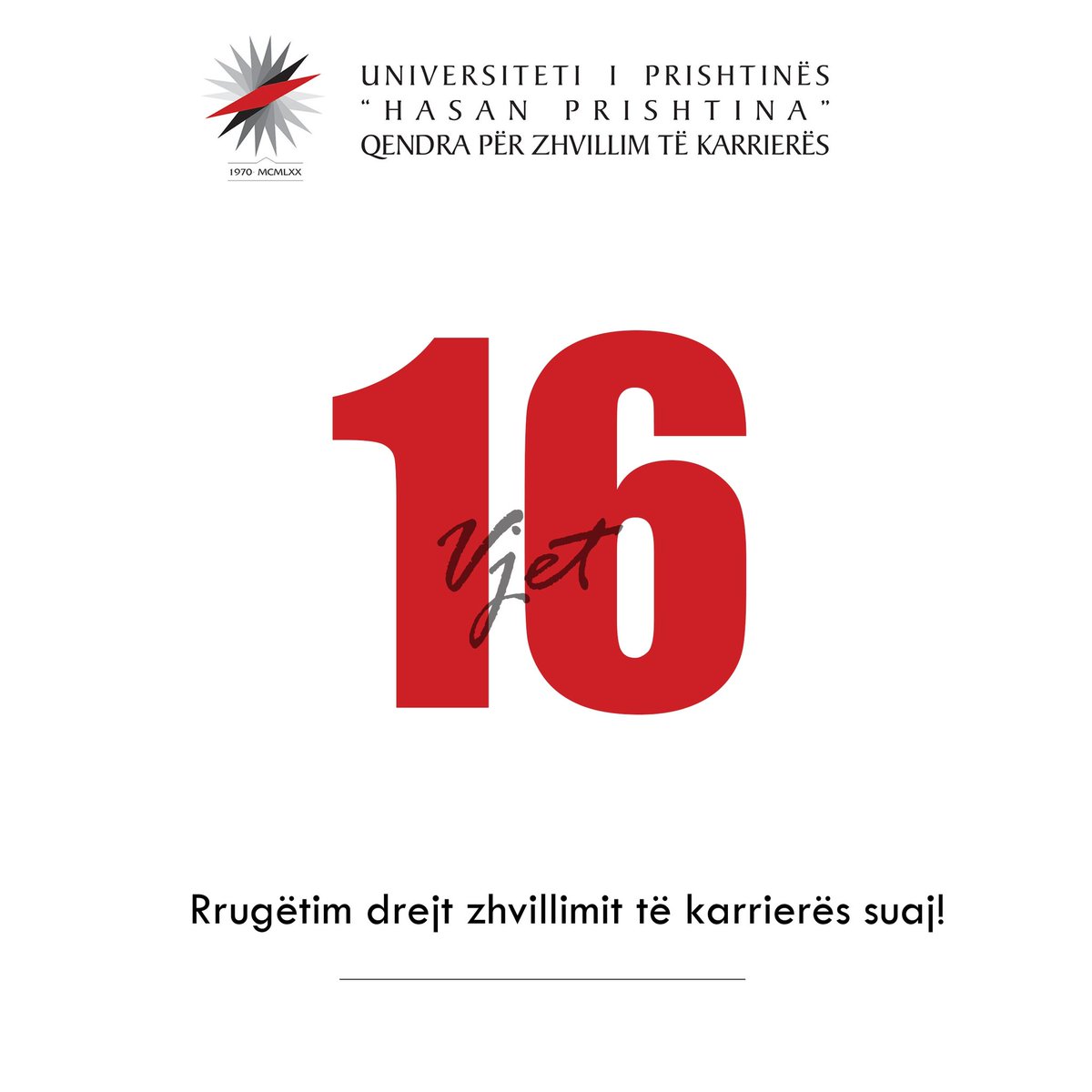 Rektorati's tweet photo. Qendra për Zhvillim të Karrierës në UP shënon 16-vjetorin e themelimit.

🔗 https://t.co/9VEN6ob9OS

#UPisUP #16vjetQZHK https://t.co/atofr9j8aS