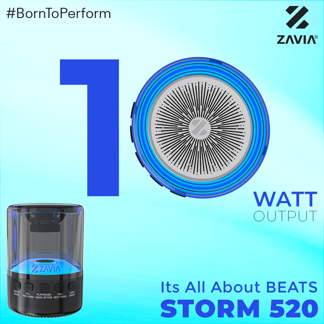 ZaviaLifestyle's tweet photo. "Turn up the volume and feel the rhythm with the Zavia Storm 520 Bluetooth speaker! 🔊🎶 It's all about beats with this powerful and portable speaker that will have you dancing all night long. 💃🕺
.
.
.
#earphonebluetooth #powerbank #bhfyp #pro #bluetoothearphone #headsets https://t.co/ik2wjKAHVB
